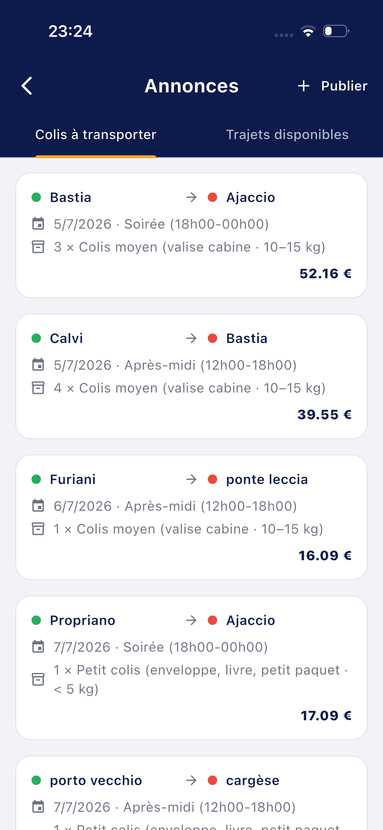 Induve VAI - Formulaire de création d'envoi de colis avec estimation de prix
